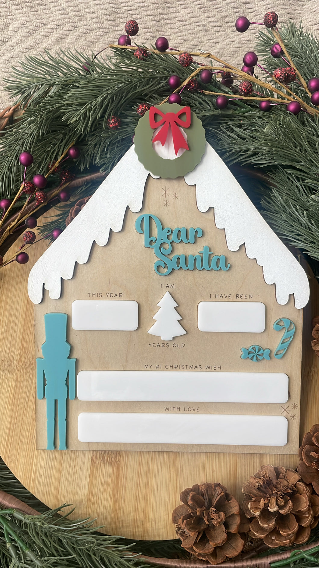 Dear Santa - pizarra reusable (Nuevo Diseño)