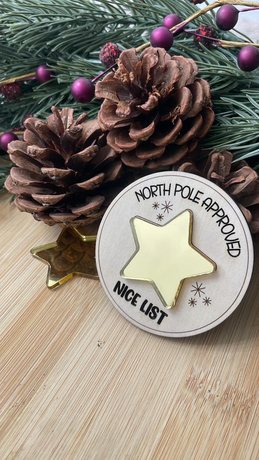 Nice List pin badge