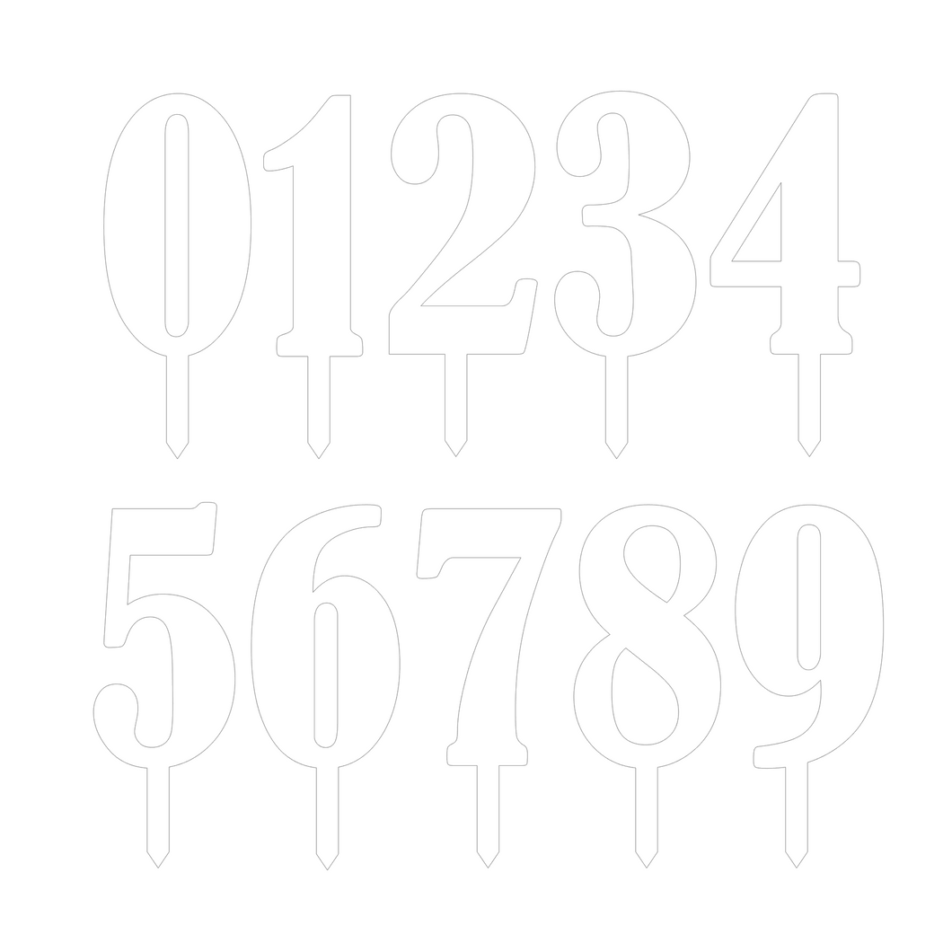 Numbers Cake Toppers (set of 10)