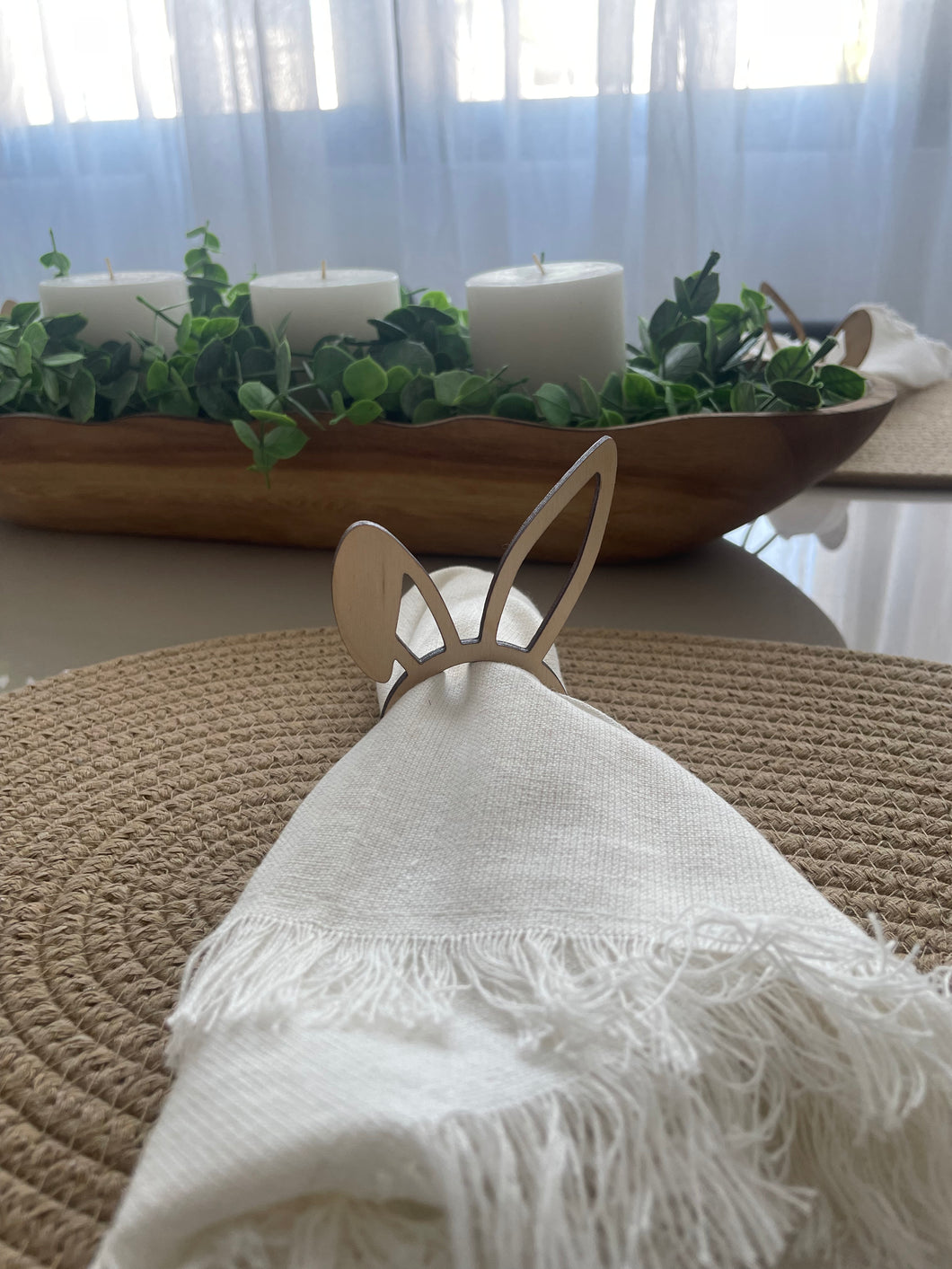 Bunny ears napkin rings